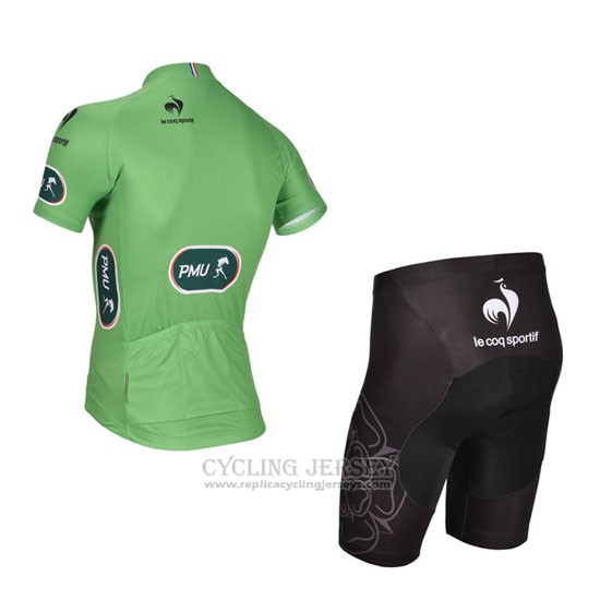 2014 Cycling Jersey Tour de France Green Short Sleeve and Bib Short